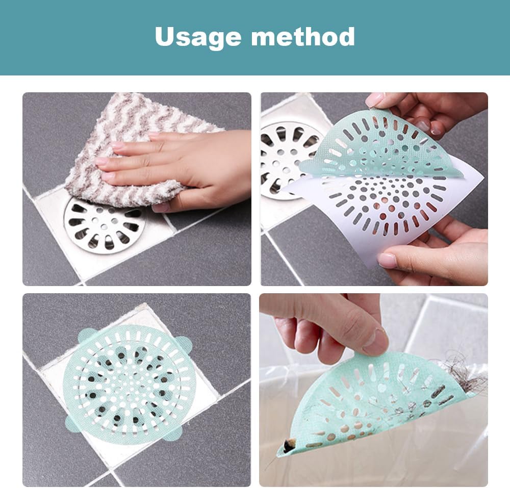 Drkicsy Drain Hair Collector with Strong Adhesive 50 Pcs