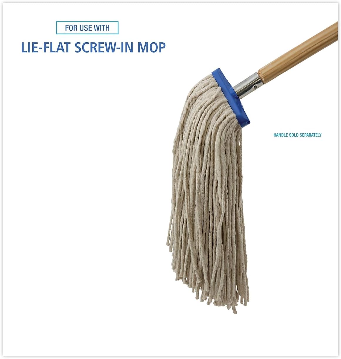 Boardwalk BWK716CEA 16 oz Cut-End Lie-Flat Cotton Wet Mop Head - White