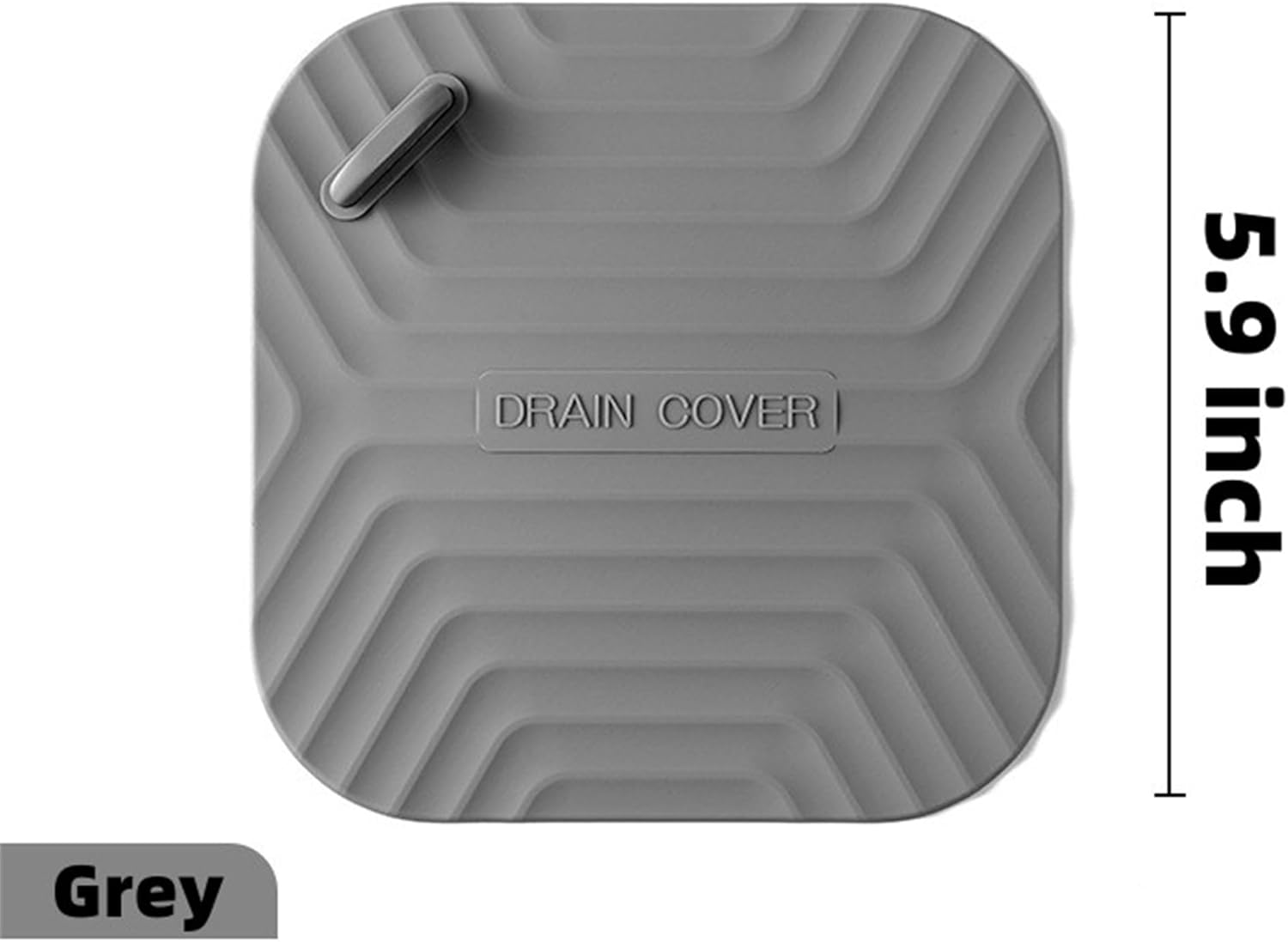 MAOYONG Square Silicone Drain Cover 59 Inch 2PCS Grey
