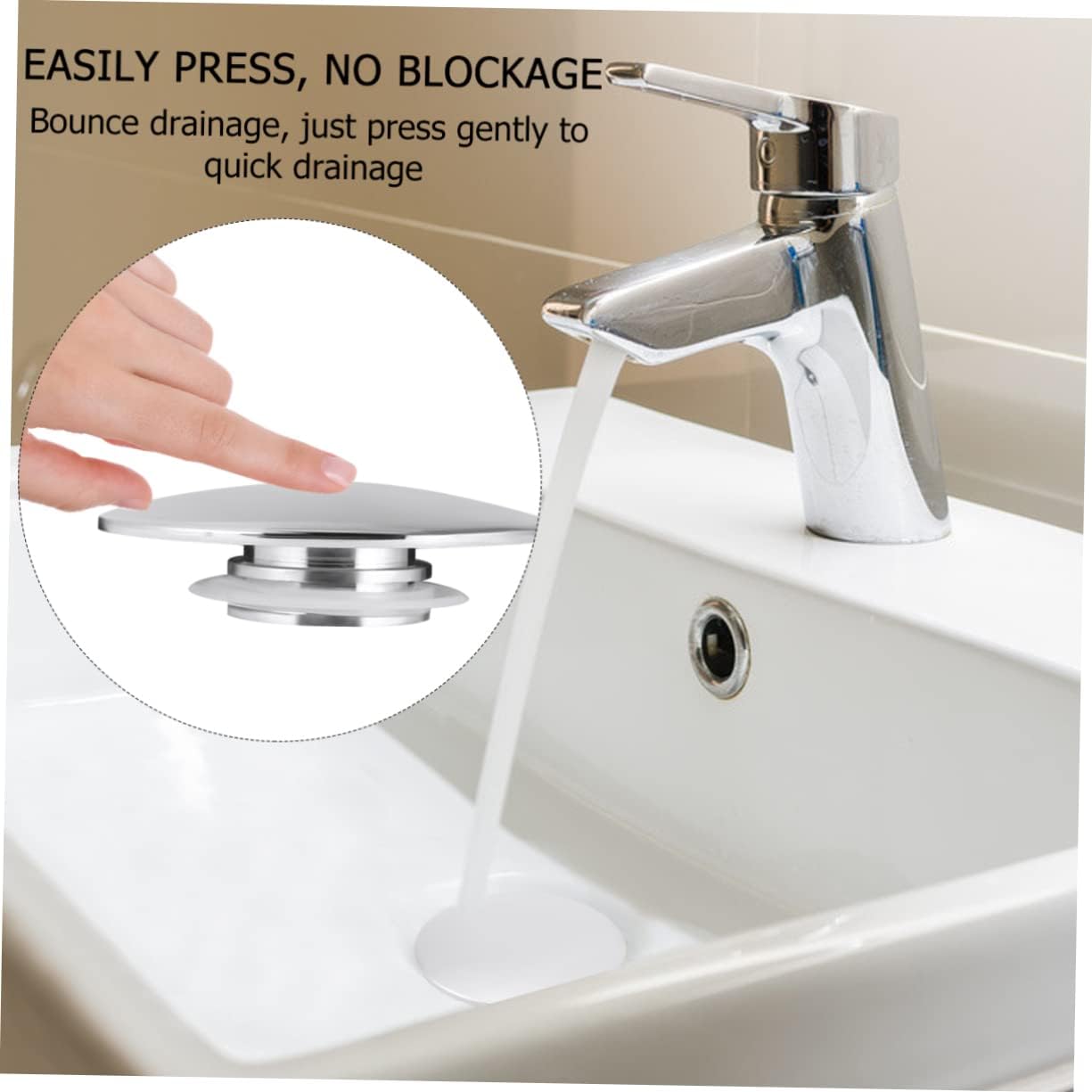 LIFKOME Zinc Alloy Tub Drain Stopper Cover 1