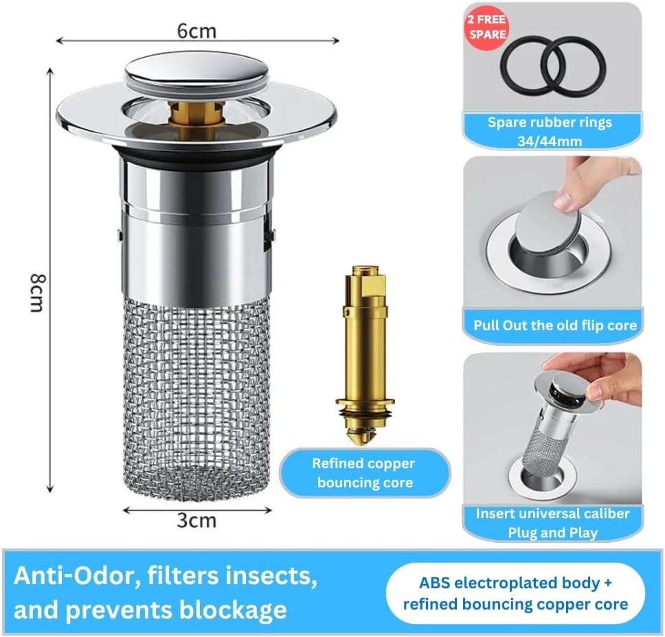 Dofajo 1 Pcs Stainless Steel Drain Strainer for 13158 Inch Sink Holes