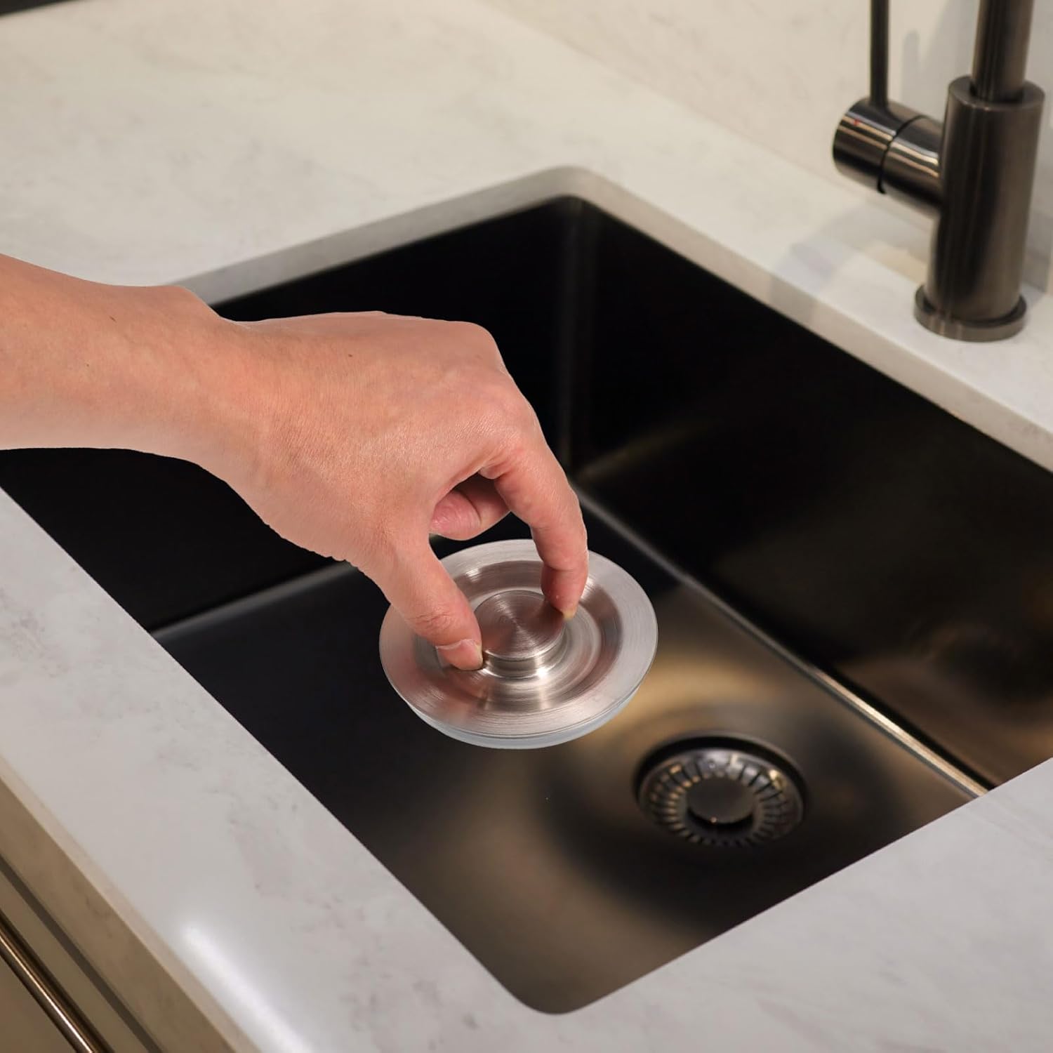 Uxcell 2 Pcs Kitchen Sink Strainer Stoppers Silver