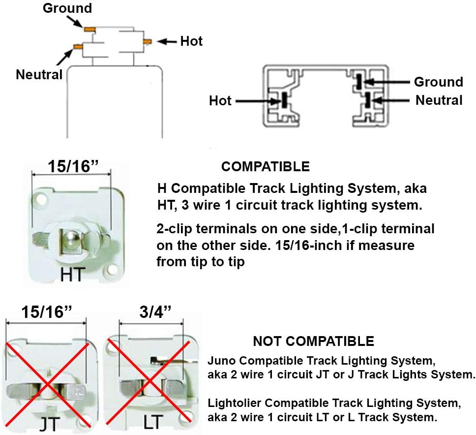 H System Track Outlet Adapter H860 White 1