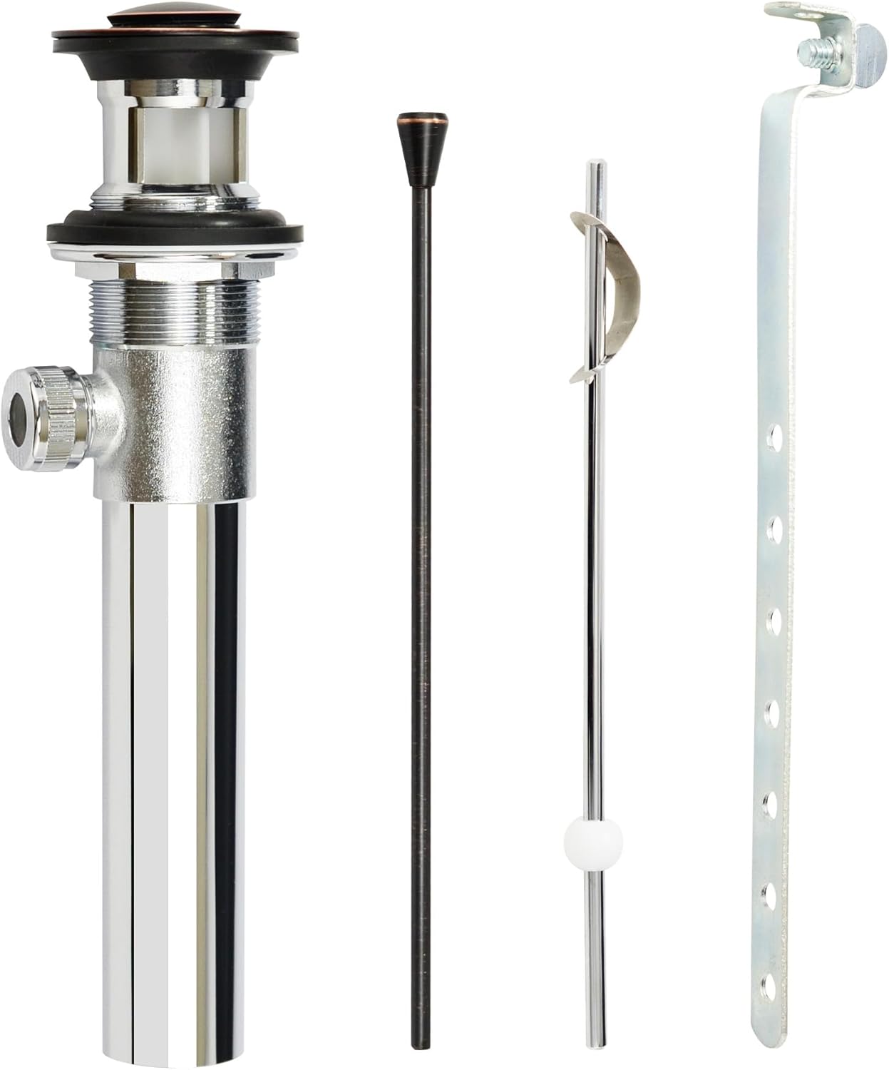 Purelux Bathroom Sink Drain Stopper with Overflow and Lift Rod