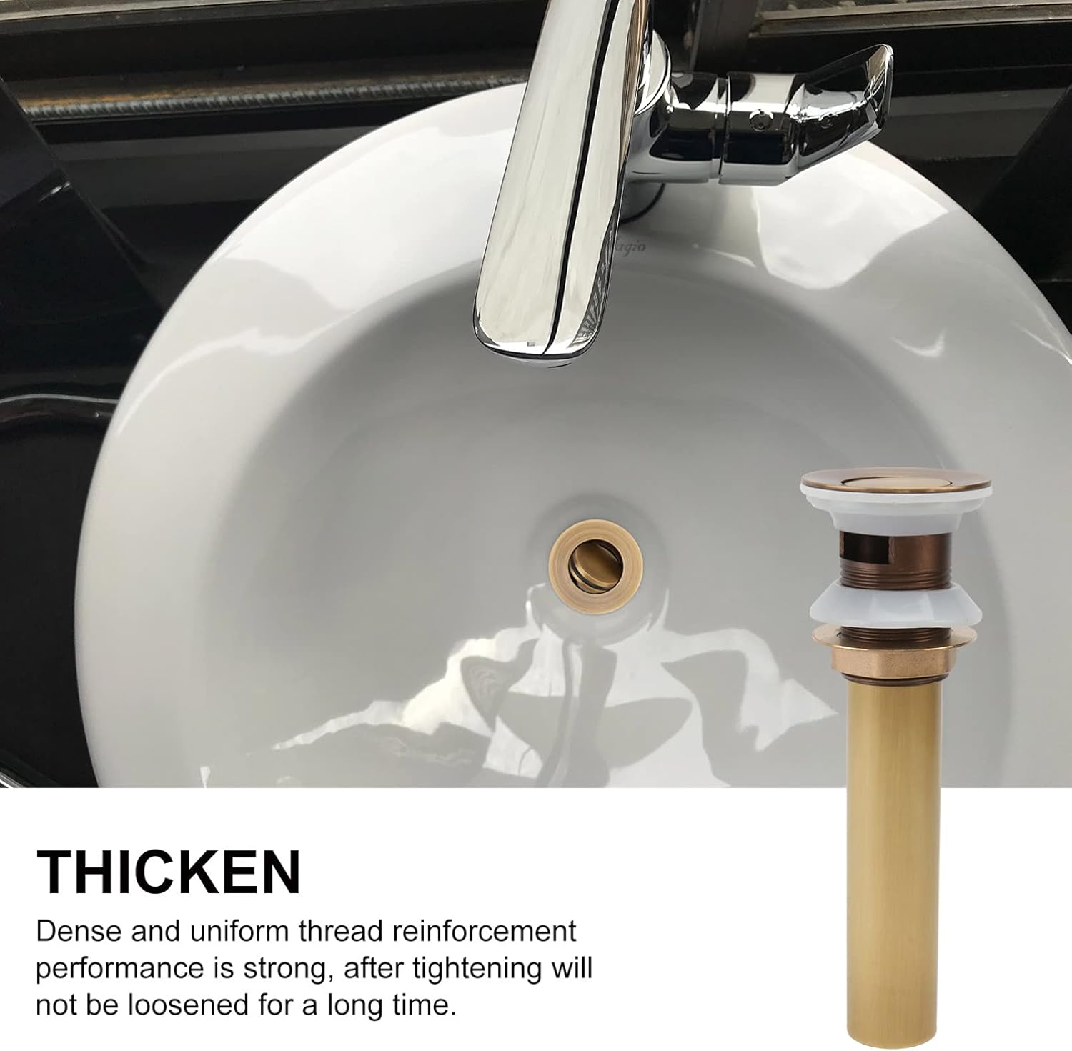 Artibetter Copper Sink Drain Strainer with Overflow Prevention 1