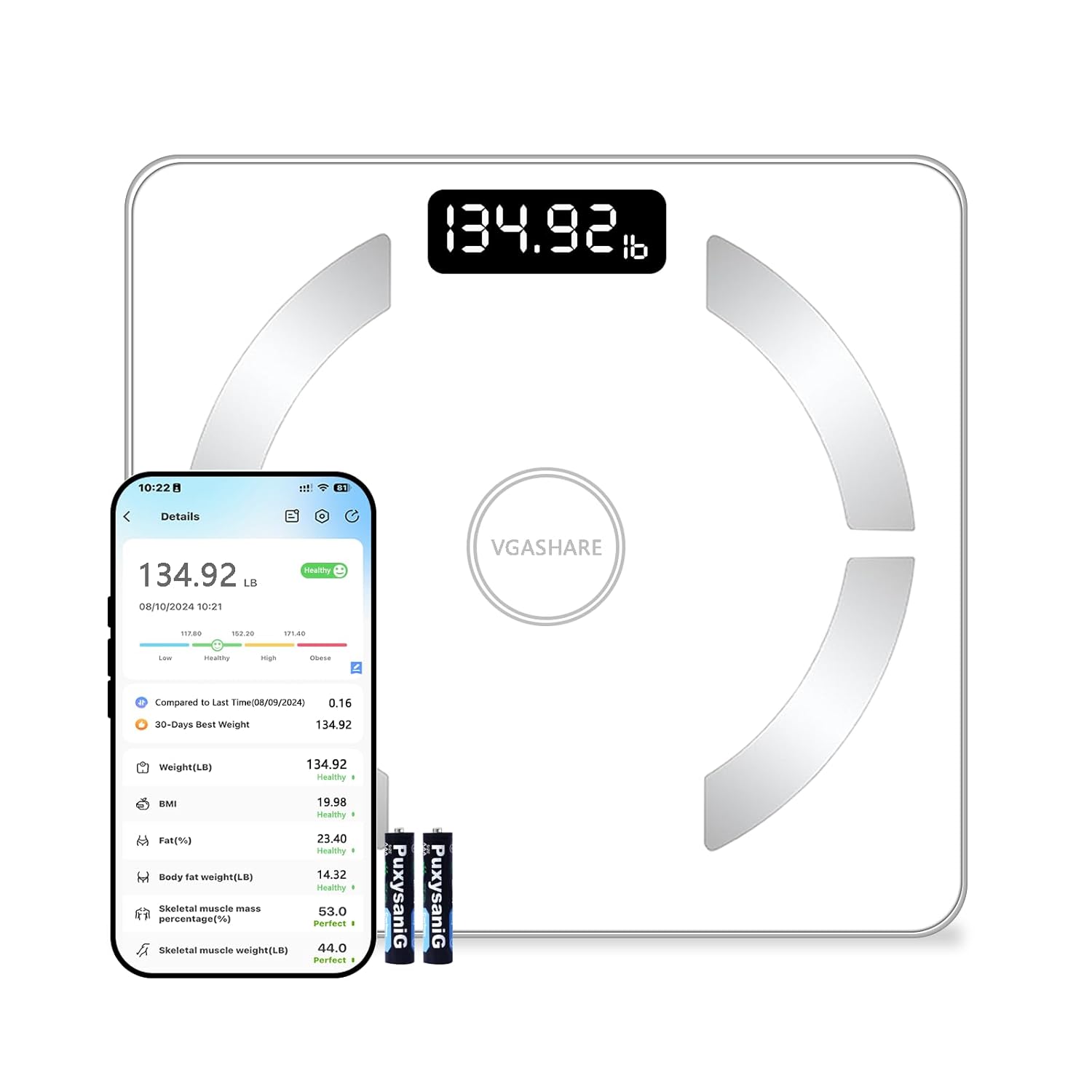 VGASHARE Weight Scale with LED Display and 400 lb Capacity