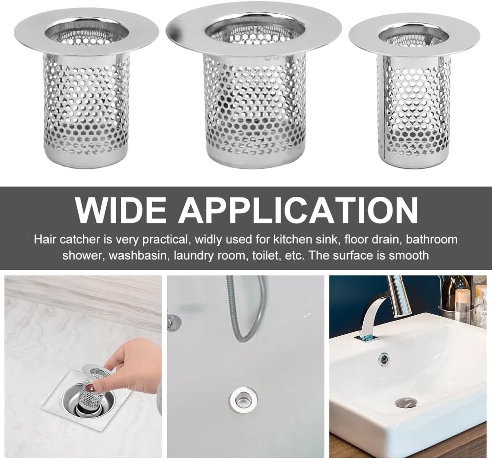 Tookie 4 Pack Stainless Steel Hair Catcher Drain Strainer