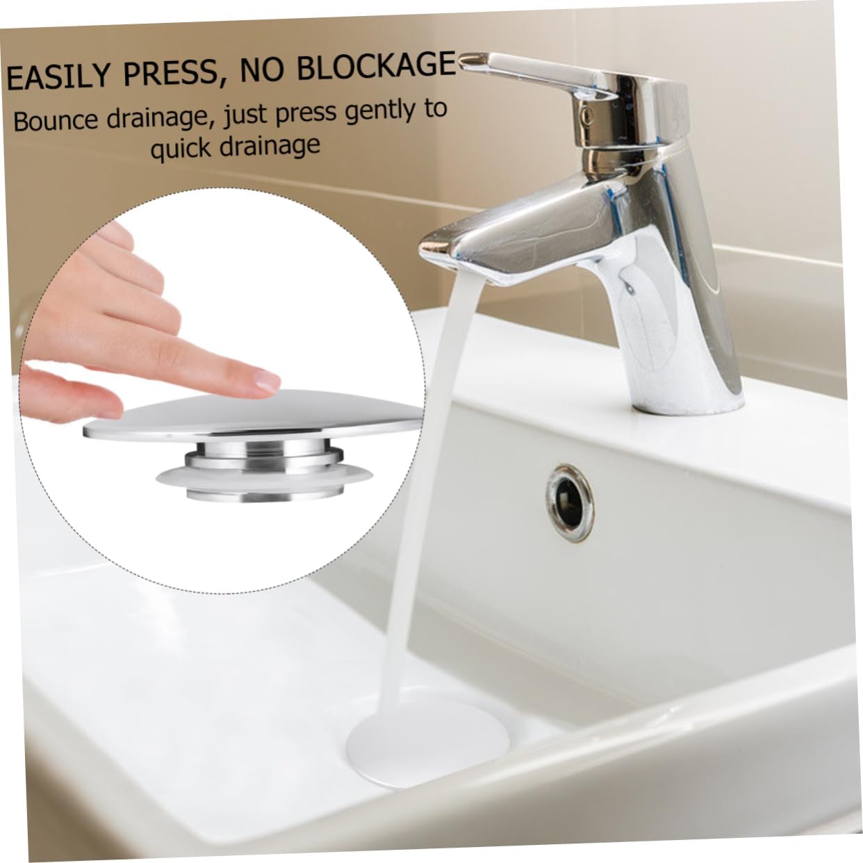 Zinc Alloy Pop-up Tub Drain Stopper with Cover
