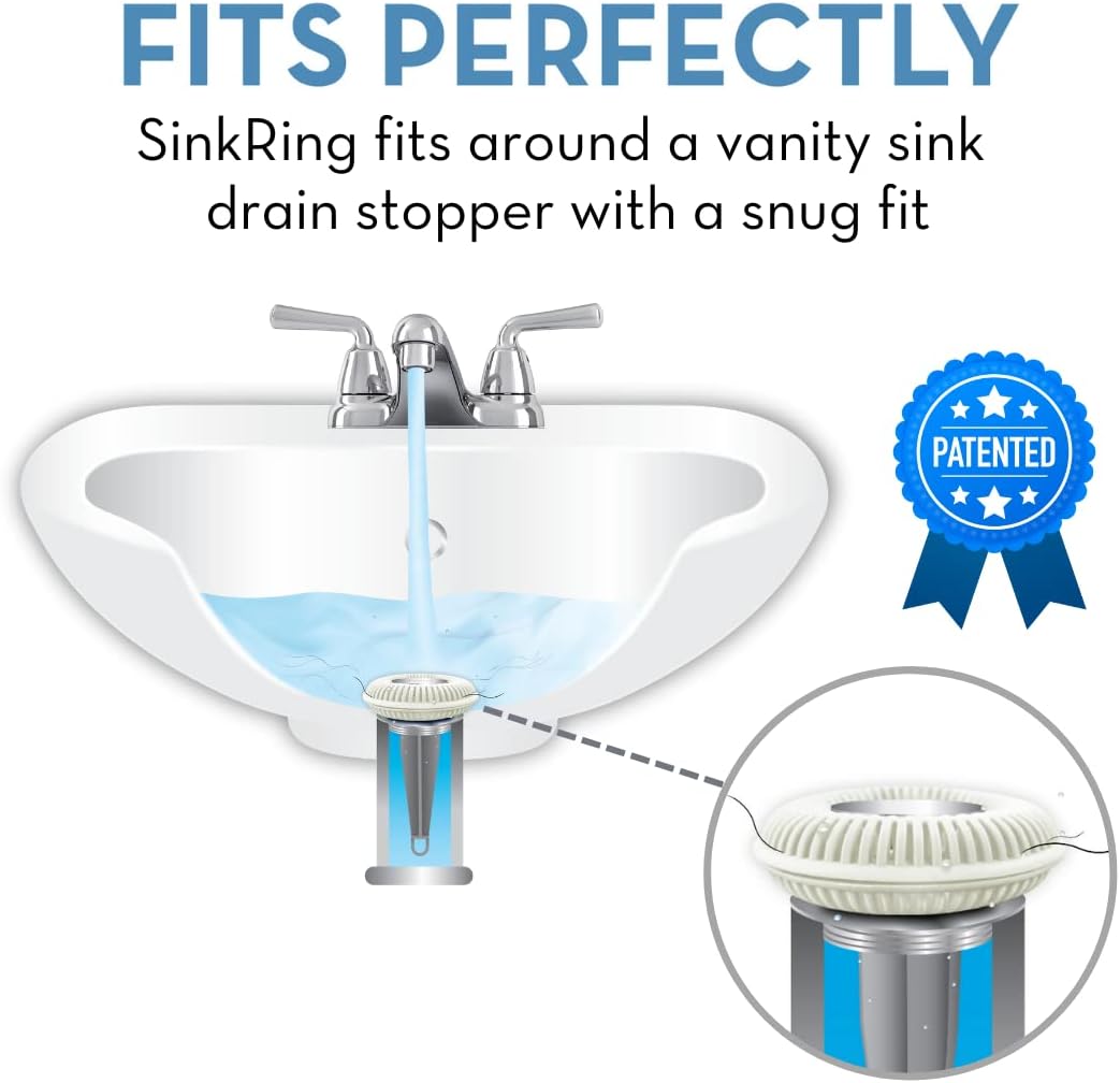 SinkRing Universal Drain Protector Hair Catcher Strainer White