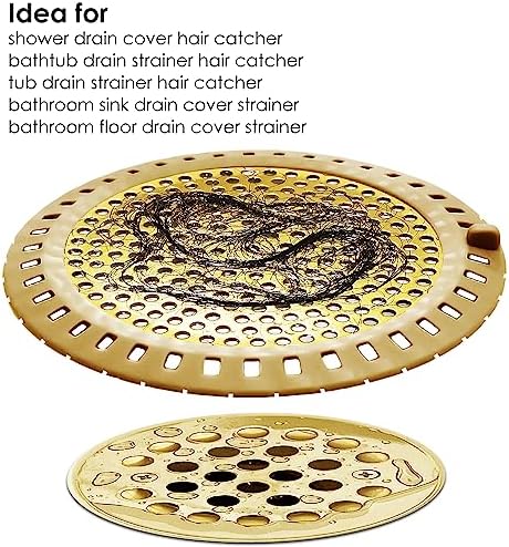 2PCS Hair Catcher Shower Drain Cover with Silicone and Stainless Steel