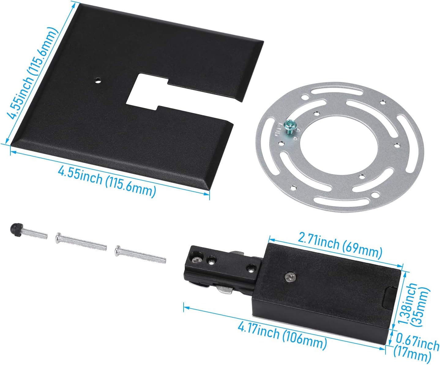 LEONLITE H Track Power Feed Connector with Cover 1