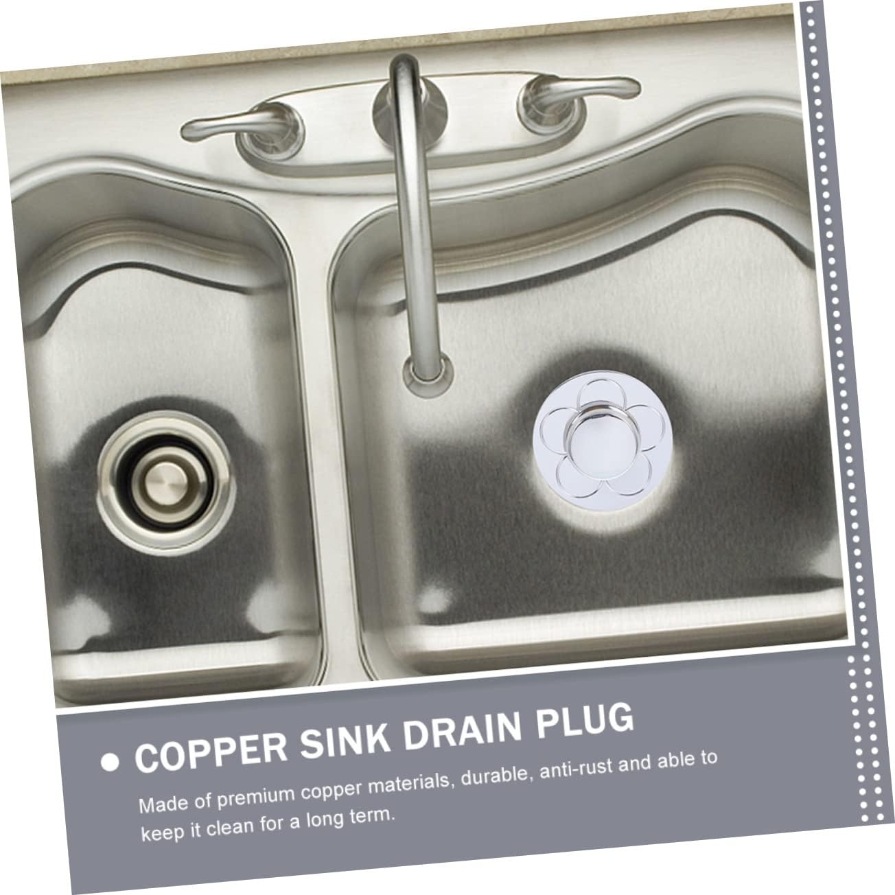 LIFKICH Copper Sink Drain Plug Anti-Leakage Hair Trap Stopper