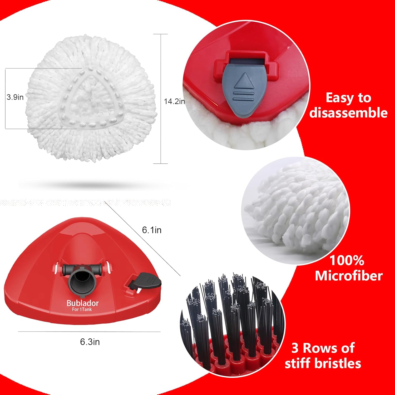 Bublador Spin Mop Head Replacement for O-Cedar EasyWring 1 Tank