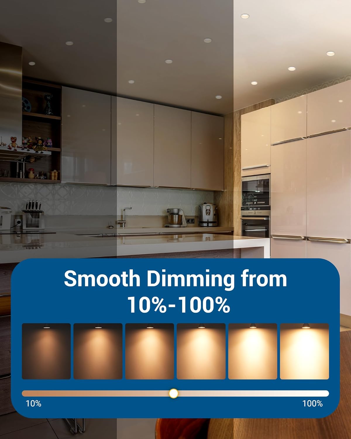 DEWENWILS 10-Pack Dimmable GU10 LED Bulbs 3000K Warm White 1