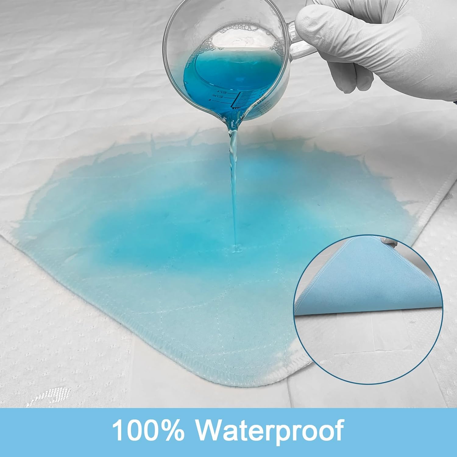 Bamuho 4-Layer Waterproof Bed Pad - Cyan 34x52