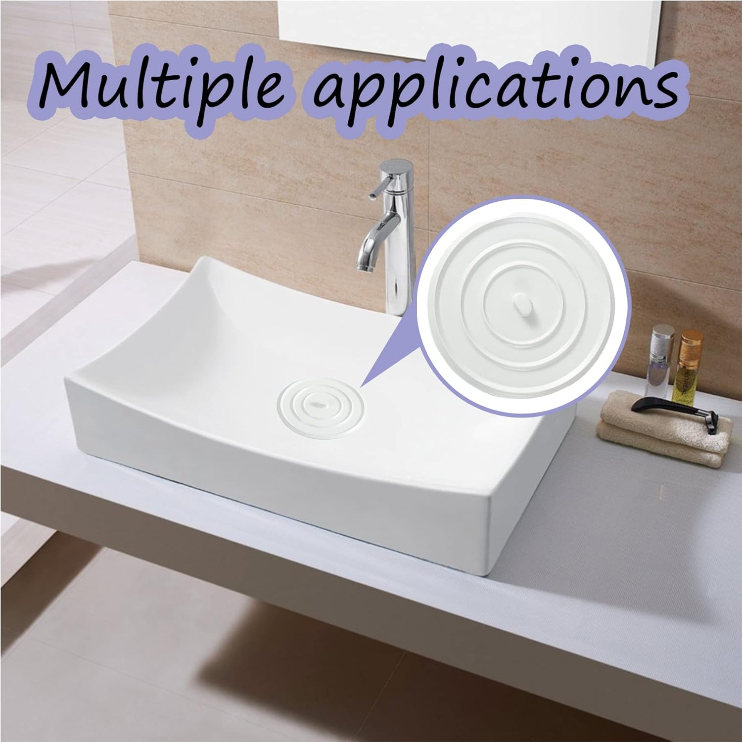 3 Pack Universal Silicone Drain Stopper 45 Inches 1