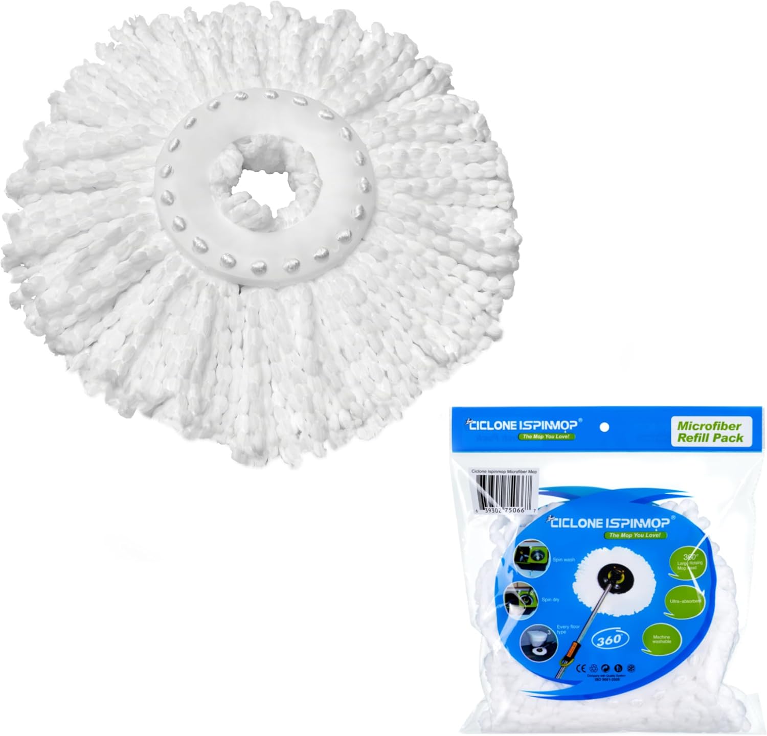 CICLONE Ispinmop Microfiber Mop Head Refill