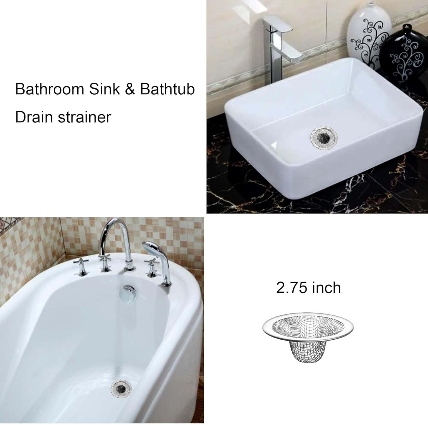 20Pcs Stainless Steel Sink Drain Strainer Mesh for Bathroom