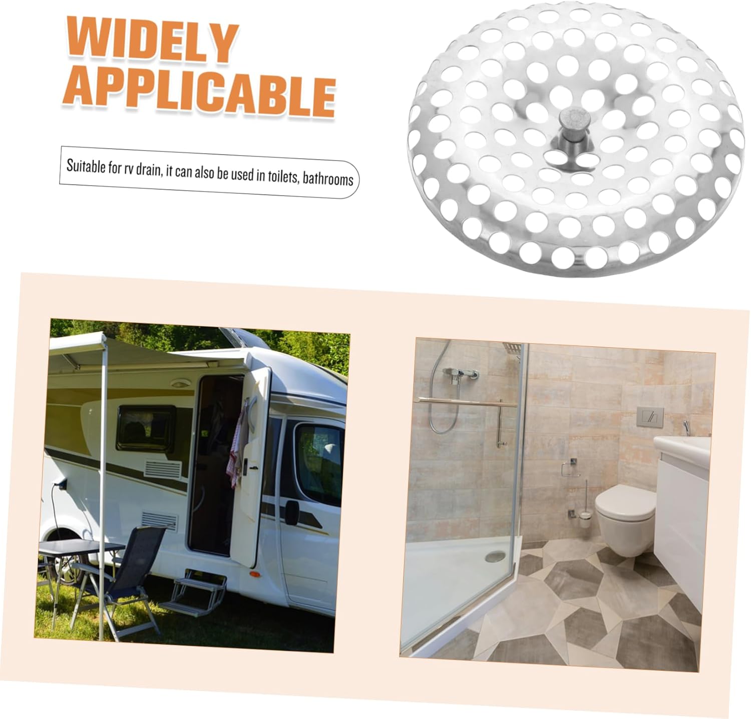 Amosfun Stainless Steel Shower Drain Cover with Hair Catcher