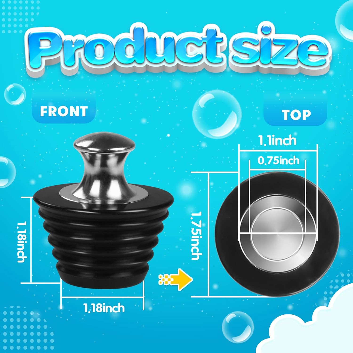 SYIPO 2 Pack Universal Metal Bathtub Stopper