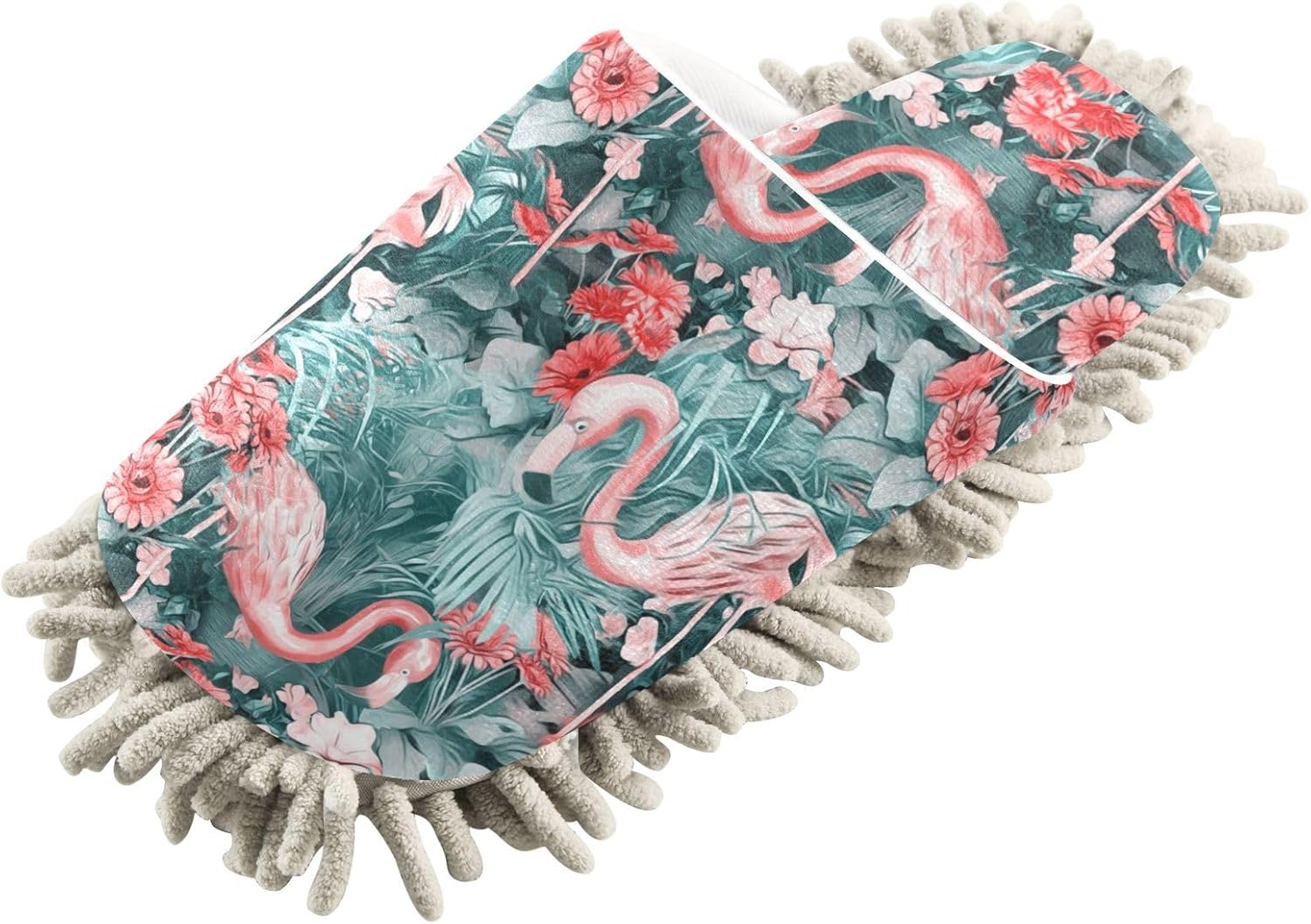 Sinestour Flamingo Pink Mop Slippers for Floor Cleaning