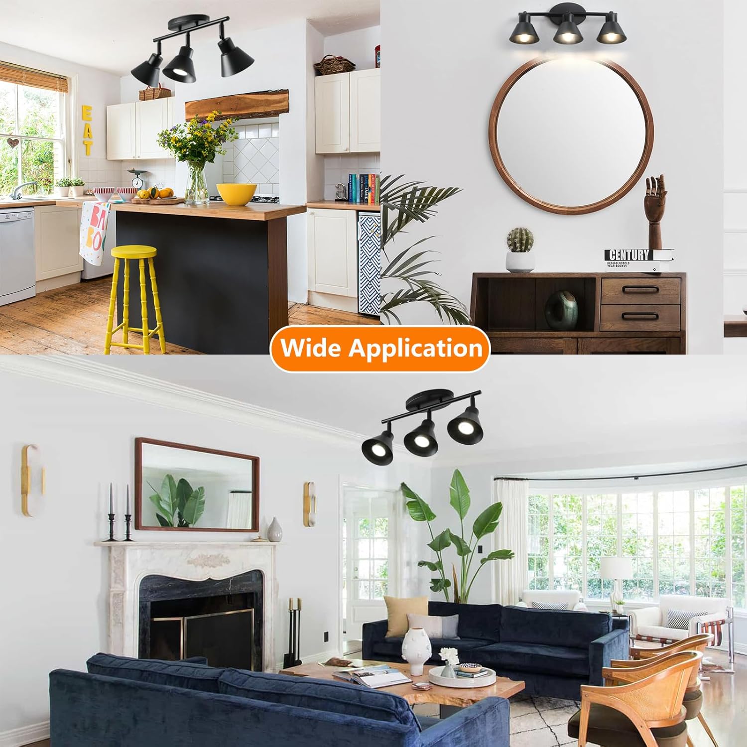 Vivihobb Black Track Lighting Fixture with E26 Base