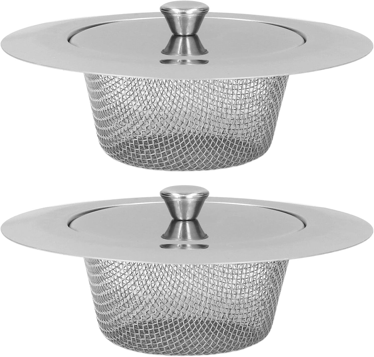 Estink 2pc Stainless Steel Sink Strainer with Lids