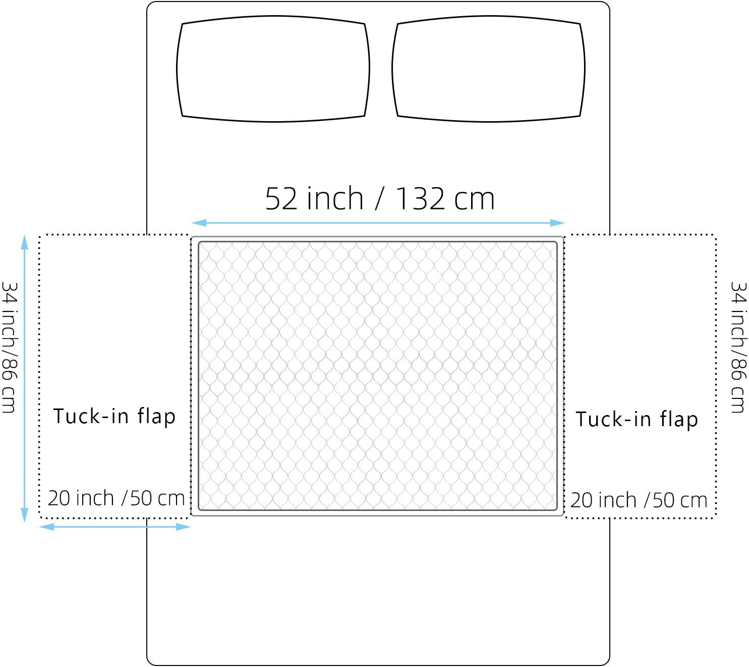 MBJERRY Reusable Waterproof Bed Protector Pads 34x52 Inches