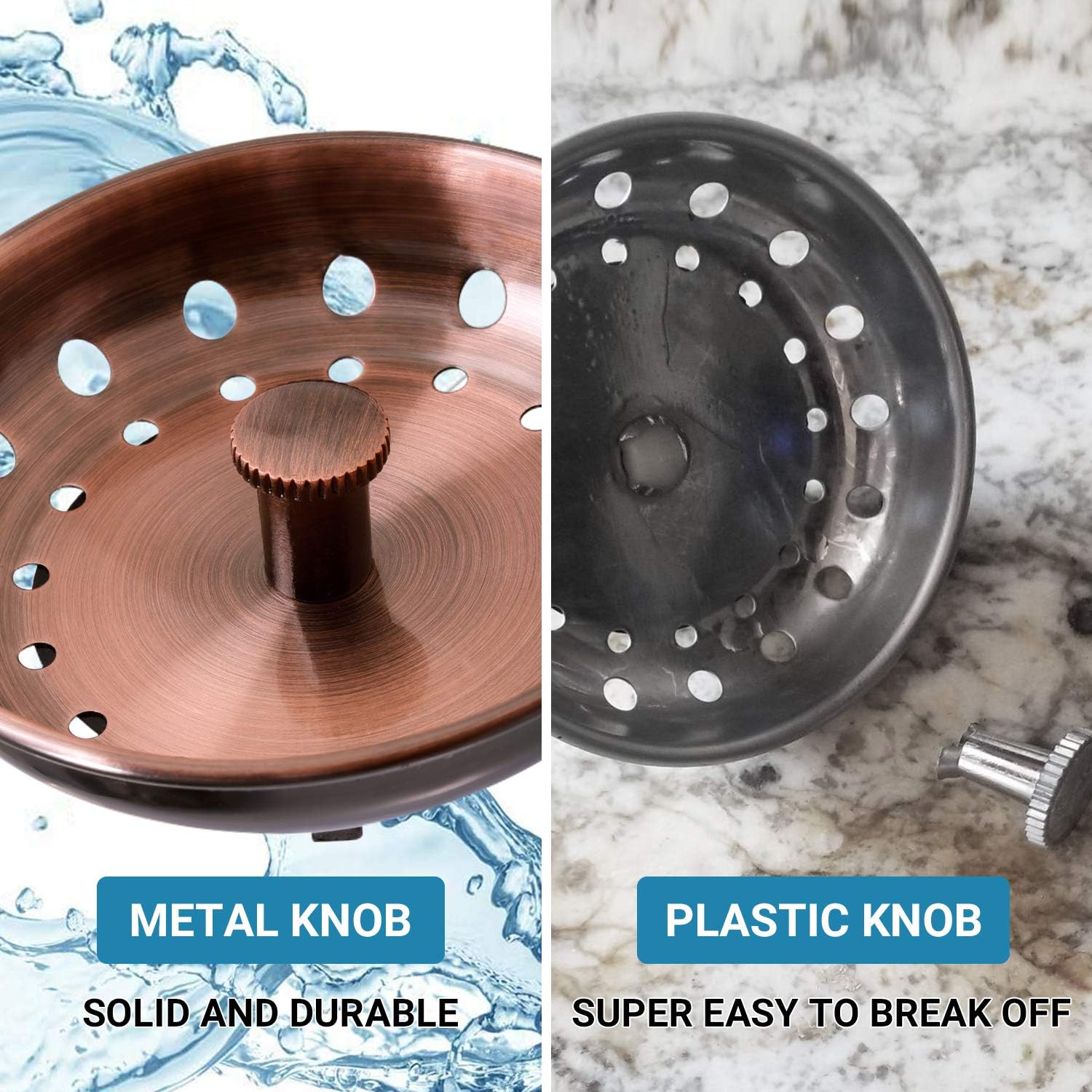 KONE Copper Sink Strainer Basket 2 Pcs 1