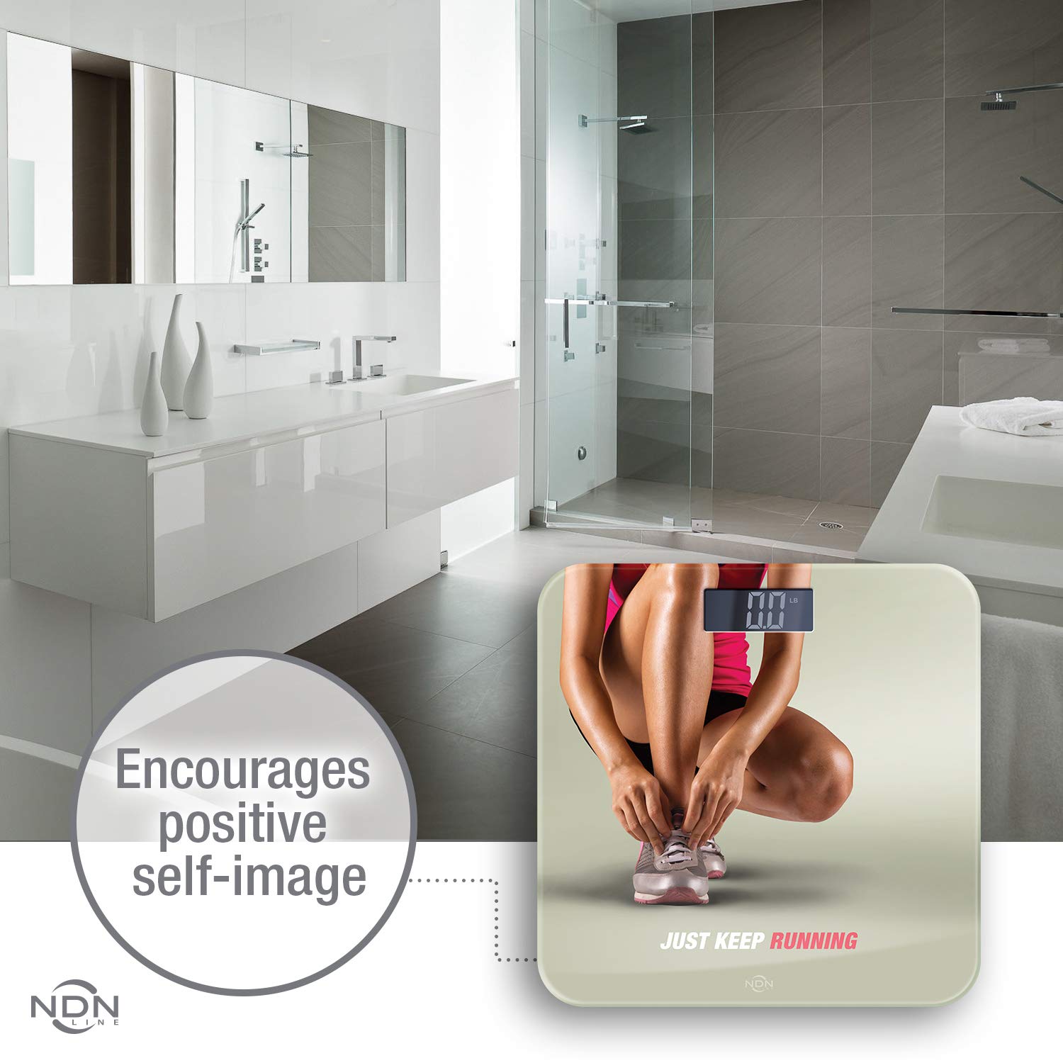 NDN LINE Digital Bathroom Scale Just Keep Running