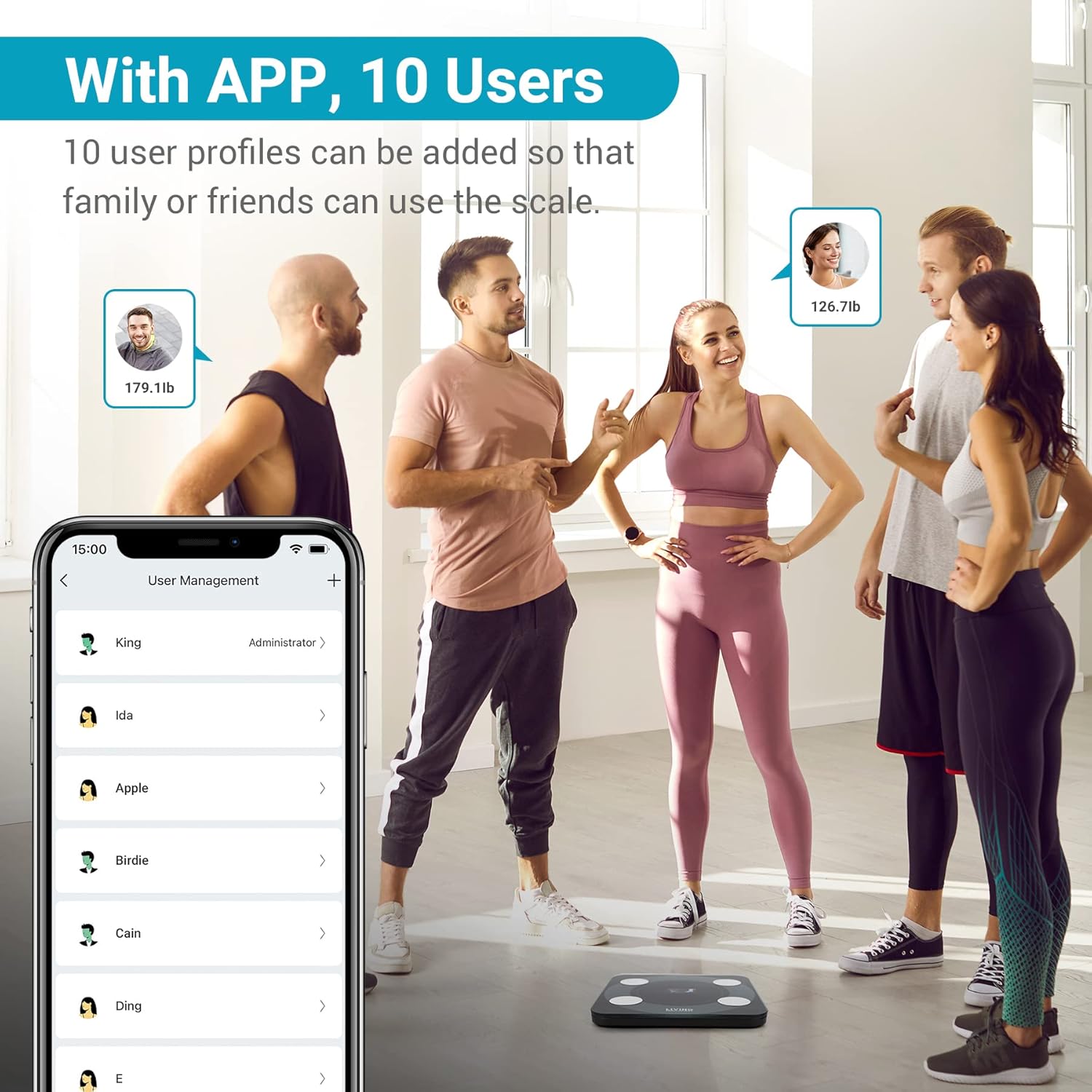 Living Enrichment Bluetooth Body Fat Scale - 396 lbs Black