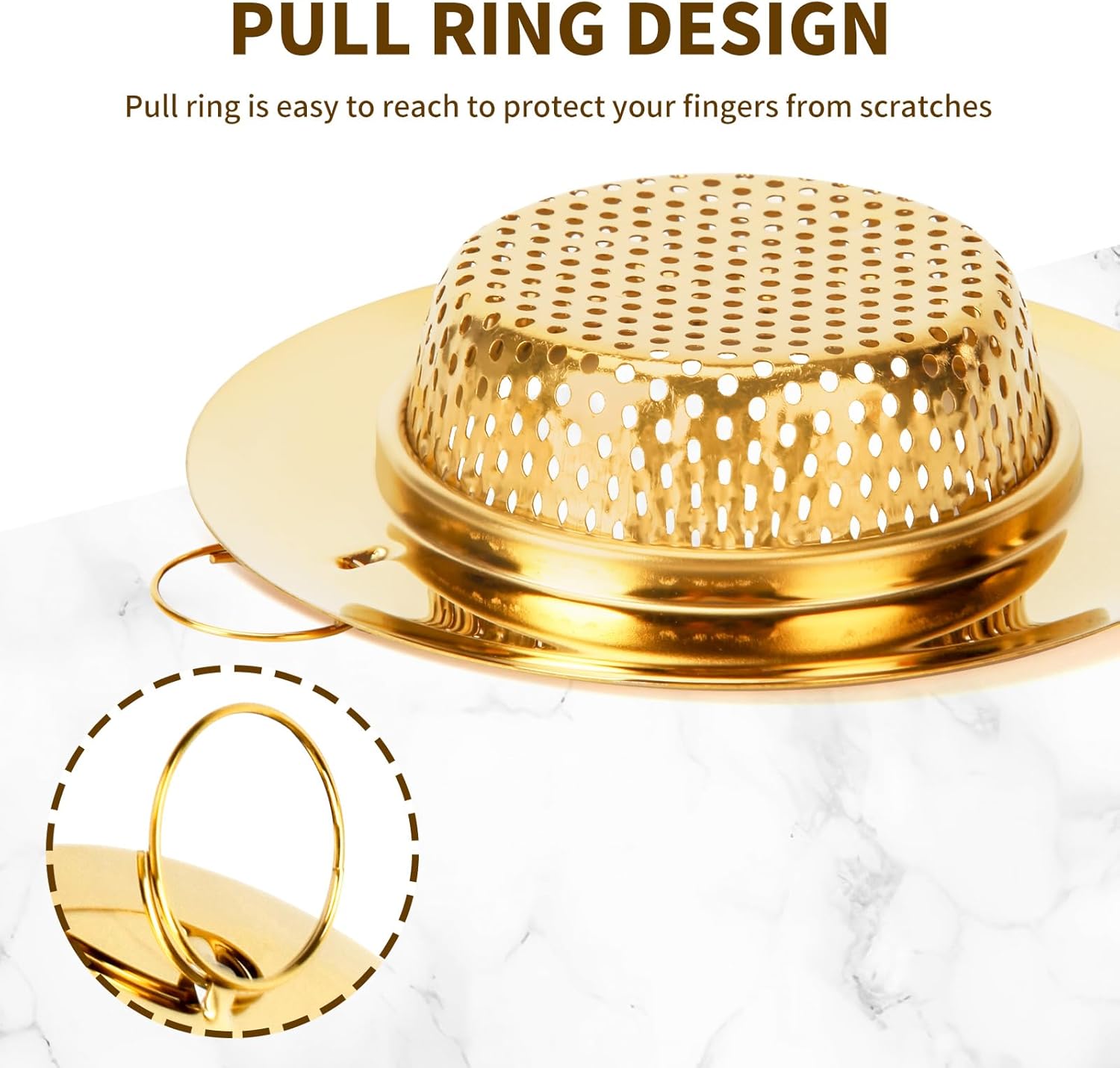 Blueden 2 Pack Stainless Steel Sink Strainers with Pull Ring 1