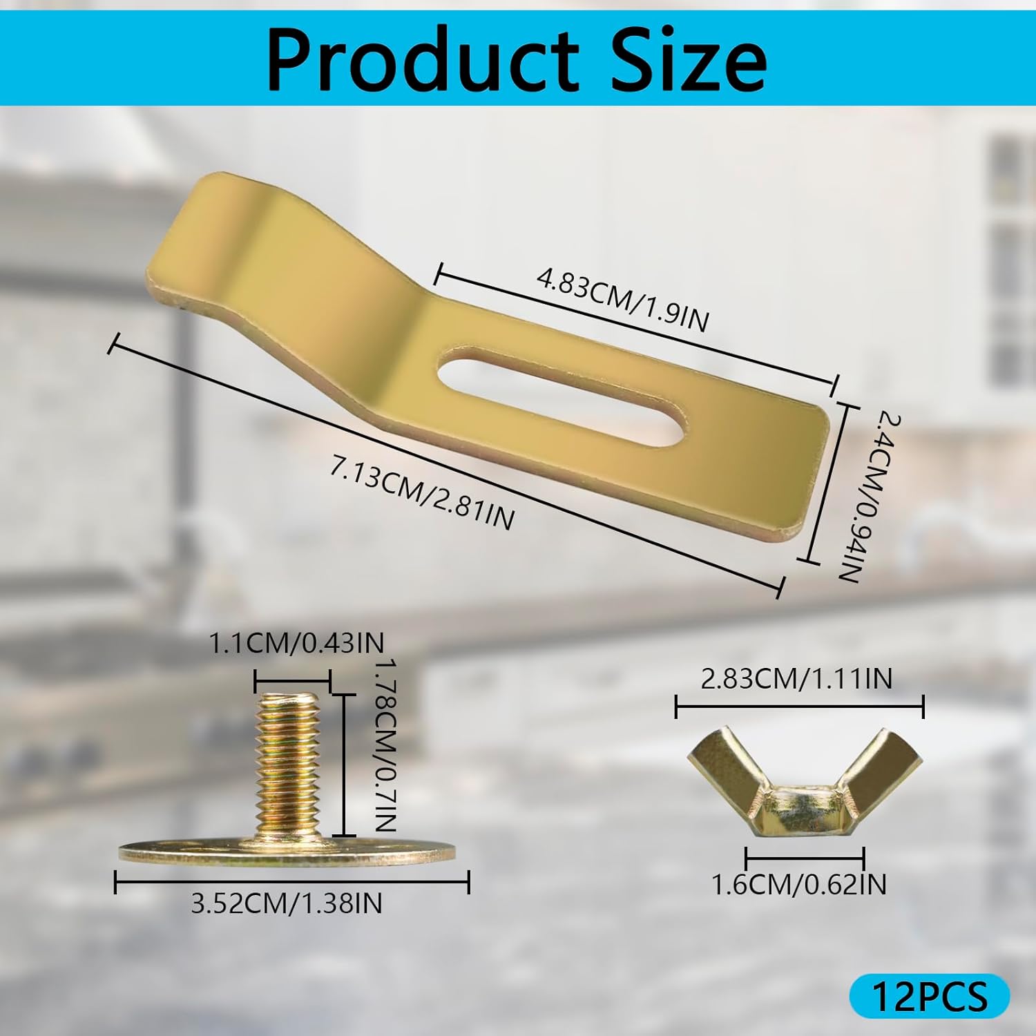 12PCS Undermount Sink Clips Gold Clamps