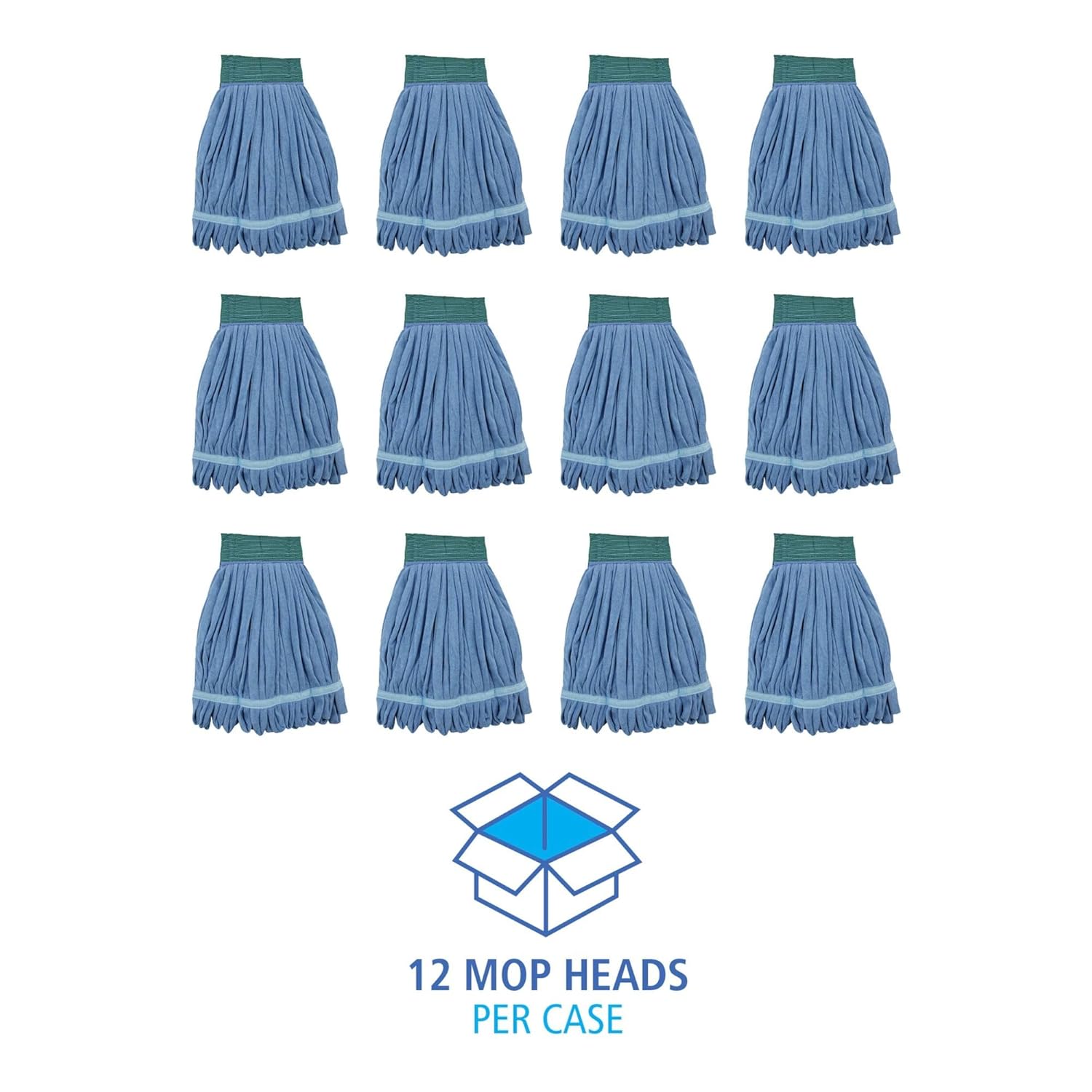 Boardwalk Microfiber Looped-End Wet Mop Heads - Medium Blue 12Carton 1