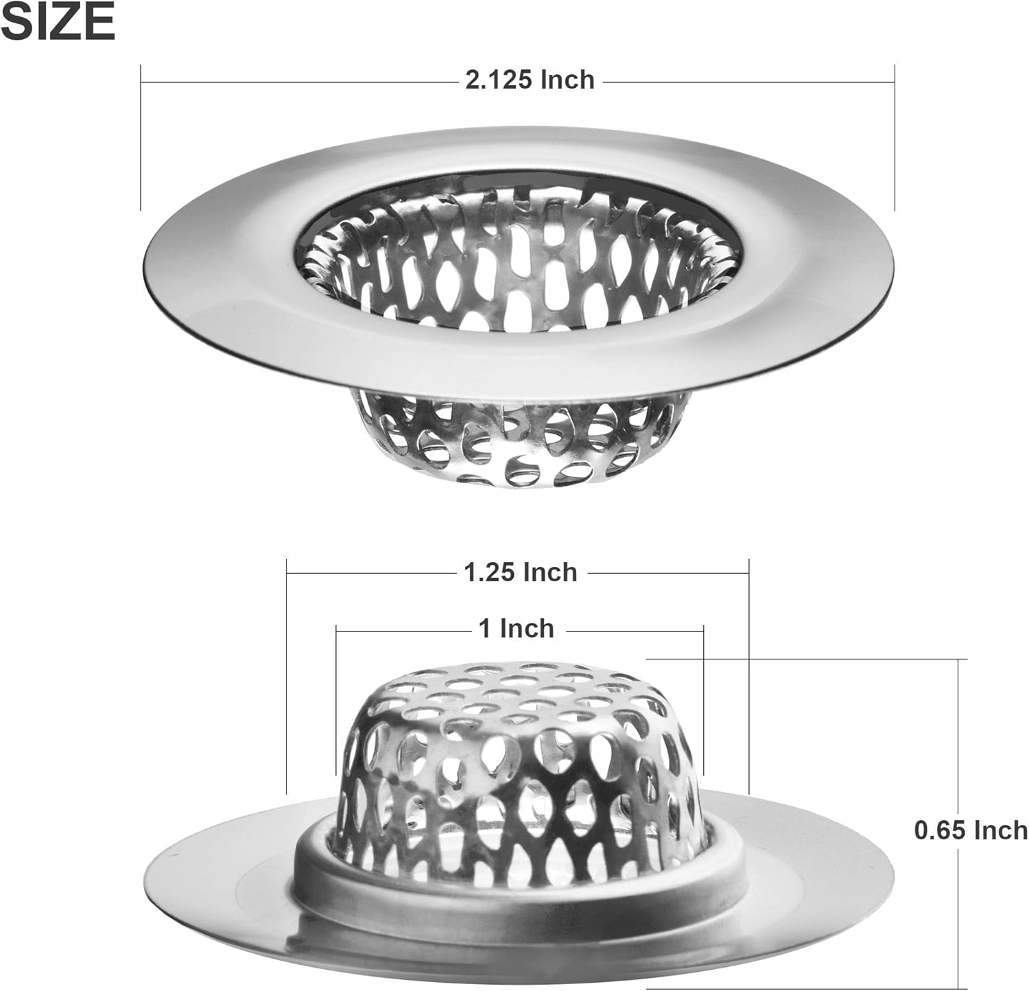 2 Pack Stainless Steel Sink Strainers 2125 Top 1 Basket