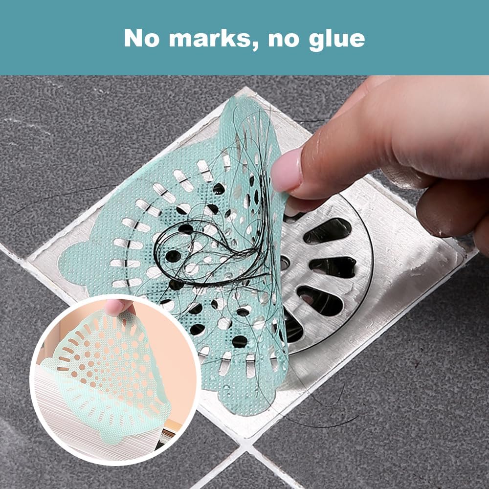 Drkicsy Drain Hair Collector with Strong Adhesive 50 Pcs