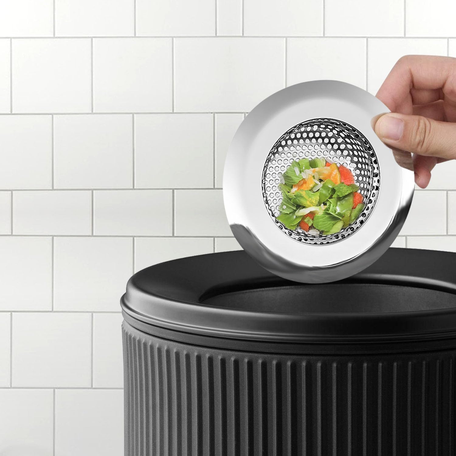 2 Pack Stainless Steel Kitchen Sink Strainer with Large Wide Rim 45 Inch