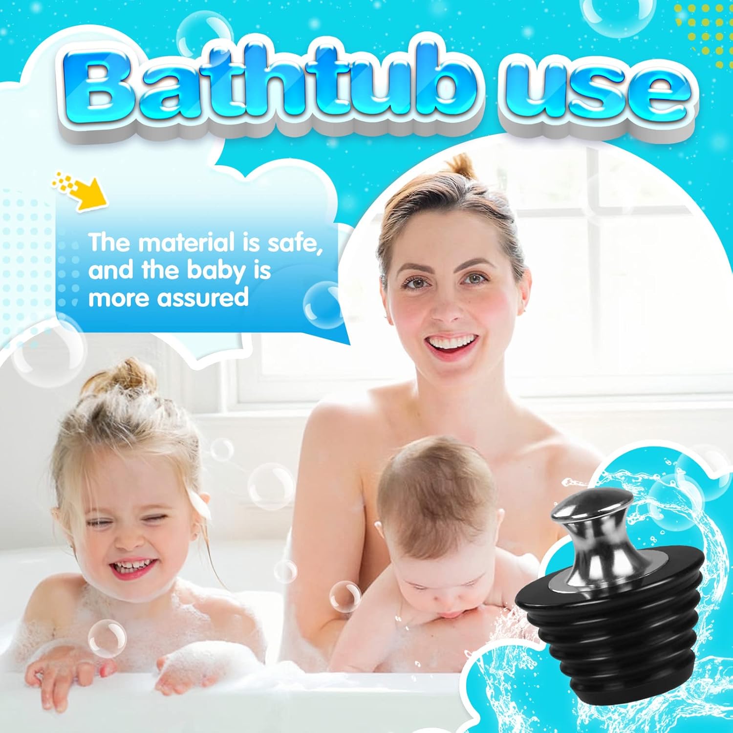 SYIPO 2 Pack Universal Metal Bathtub Stopper