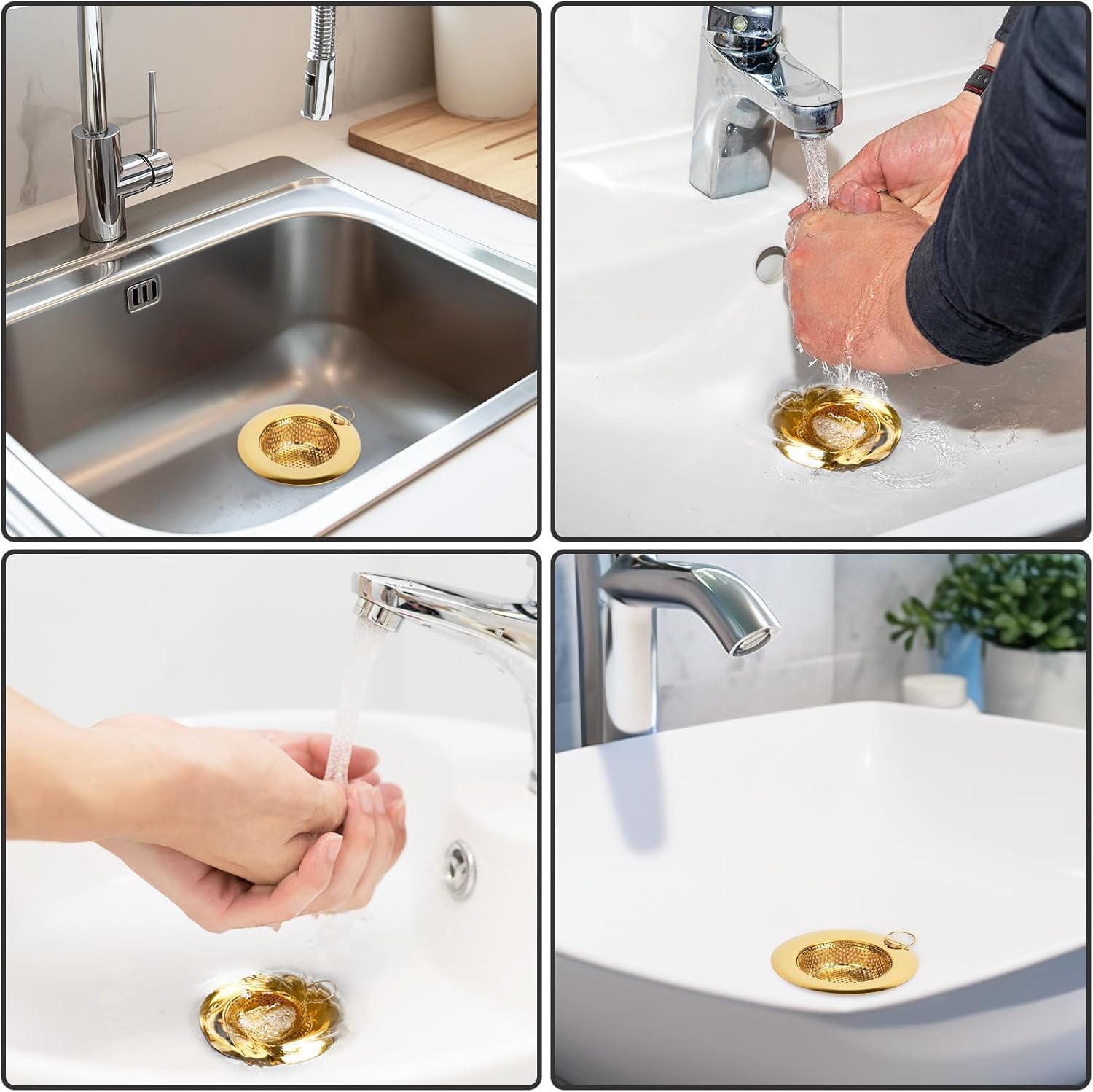 Blueden 2 Pack Stainless Steel Sink Strainers with Pull Ring 1
