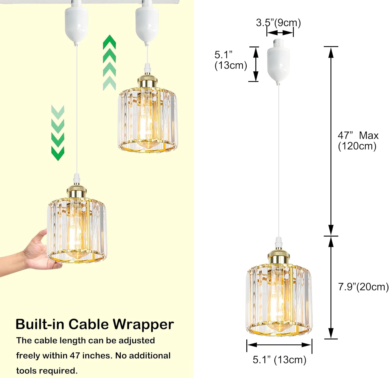 Kiven H-Type Track Pendant Light Adjustable