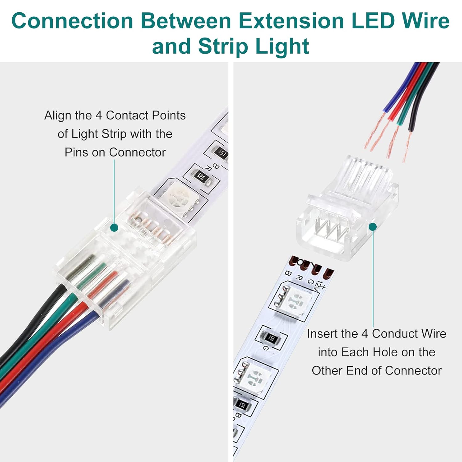iCreating 328ft 22 AWG 4Pin RGB LED Strip Wire Cable Strand
