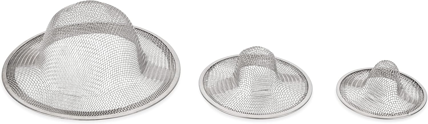 Camco Drain Strainers 3-Pack - Prevent Clogs Keep Plumbing Clean