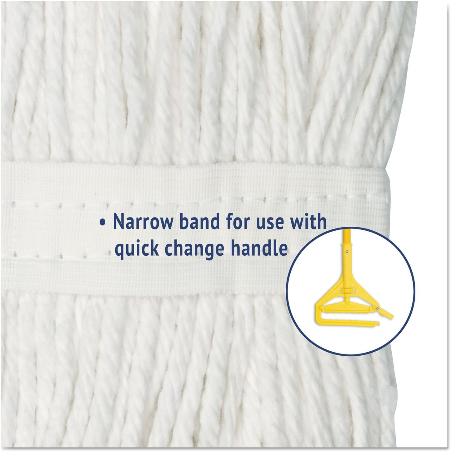 Boardwalk BWK2024CEA No 24 Cotton Cut-End Wet Mop Head White