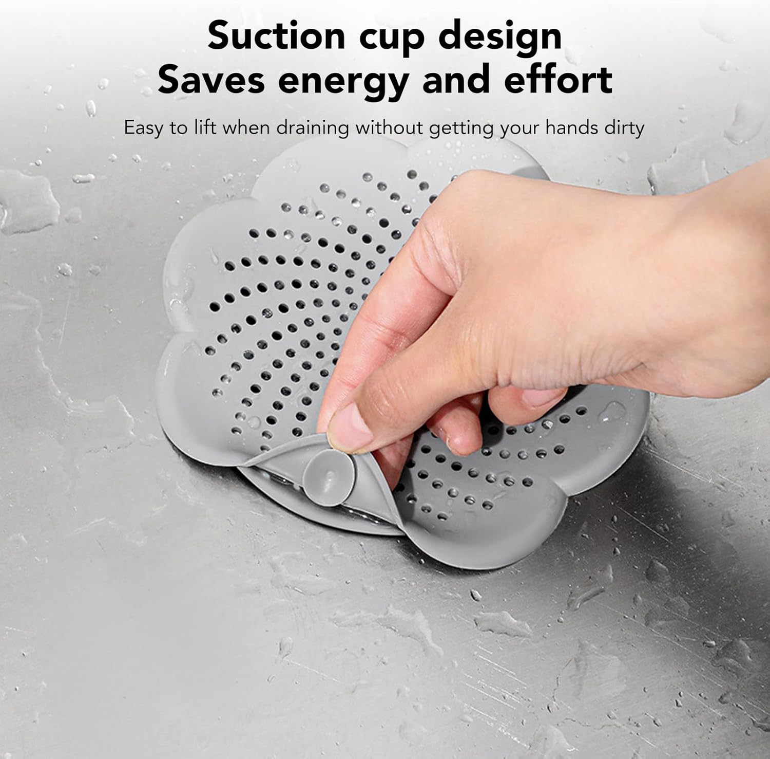 SOBERNA Drain Hair Catcher 2 Packs Gray White