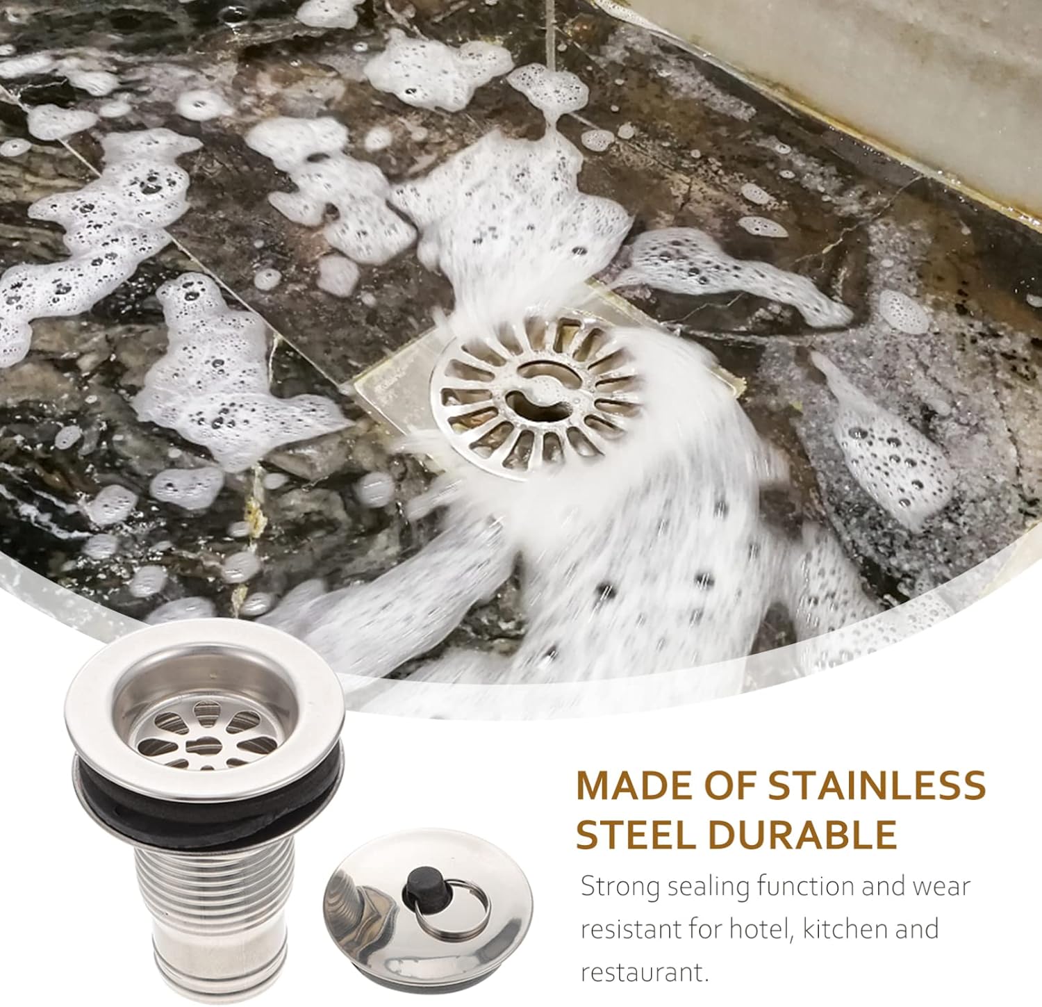 SOESFOUFU Stainless Steel Sink Drain Stopper