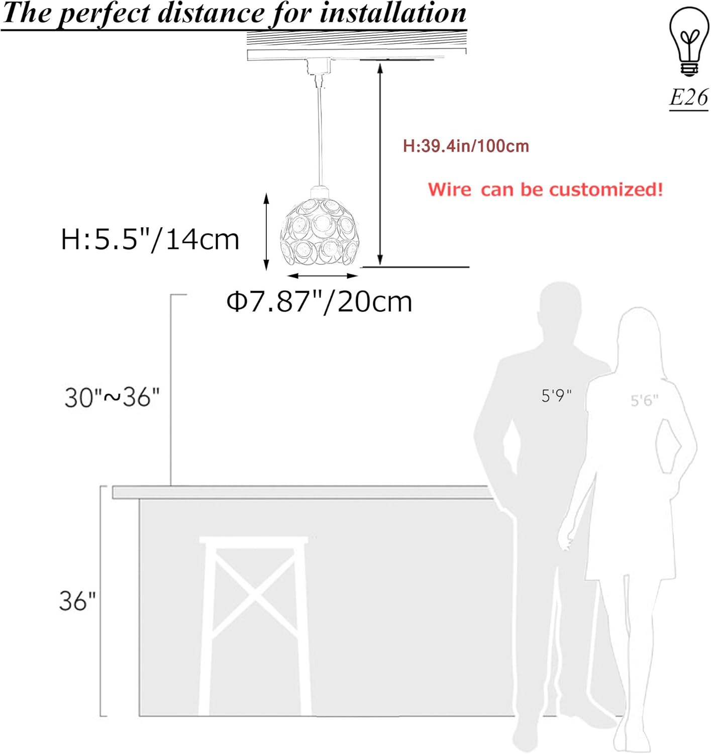 SKIVTGLAMP Dimmable Iron Globe Pendant Light 3-Light Set