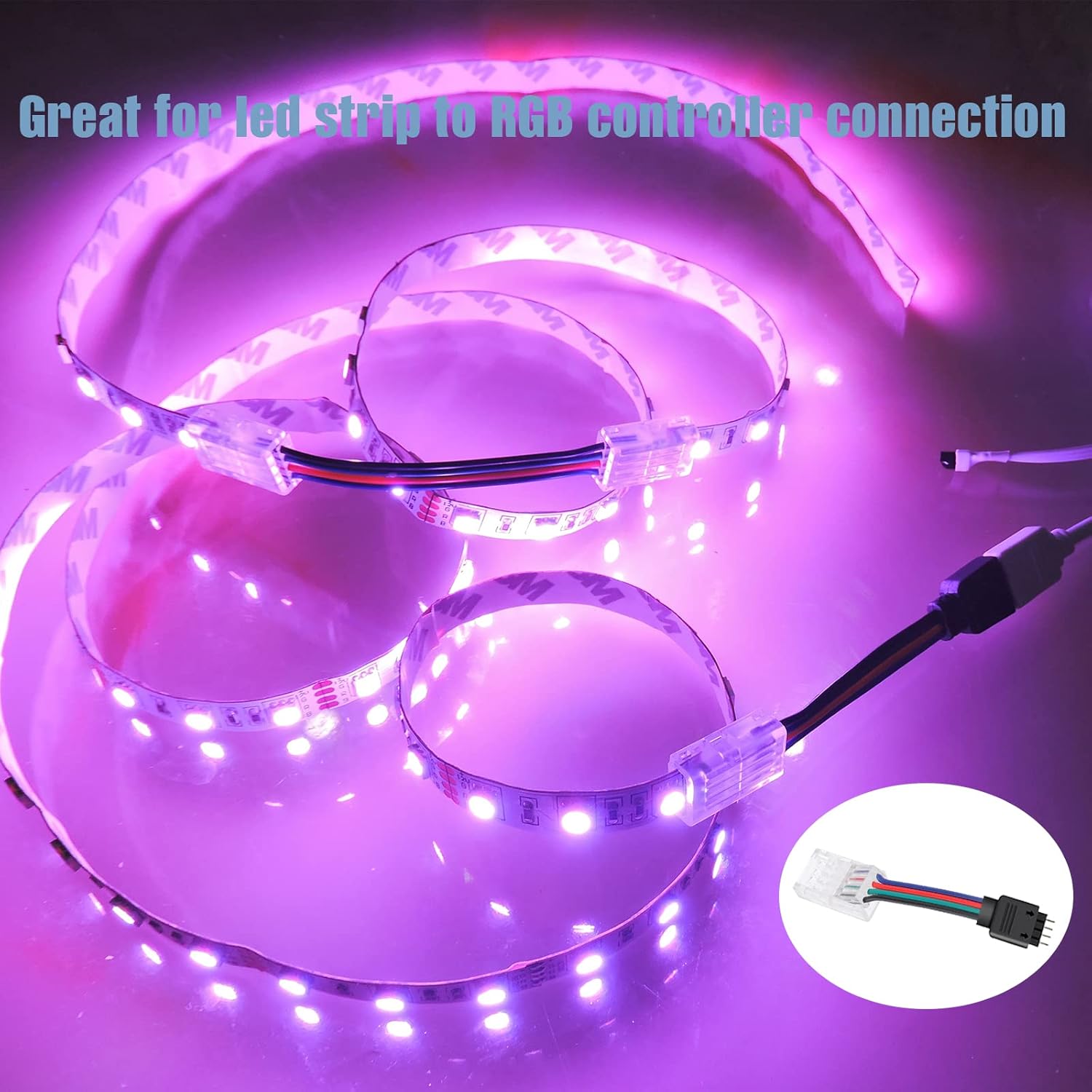 GXILEE 12V LED Power Supply and Remote Controller with 4 Pin Connectors