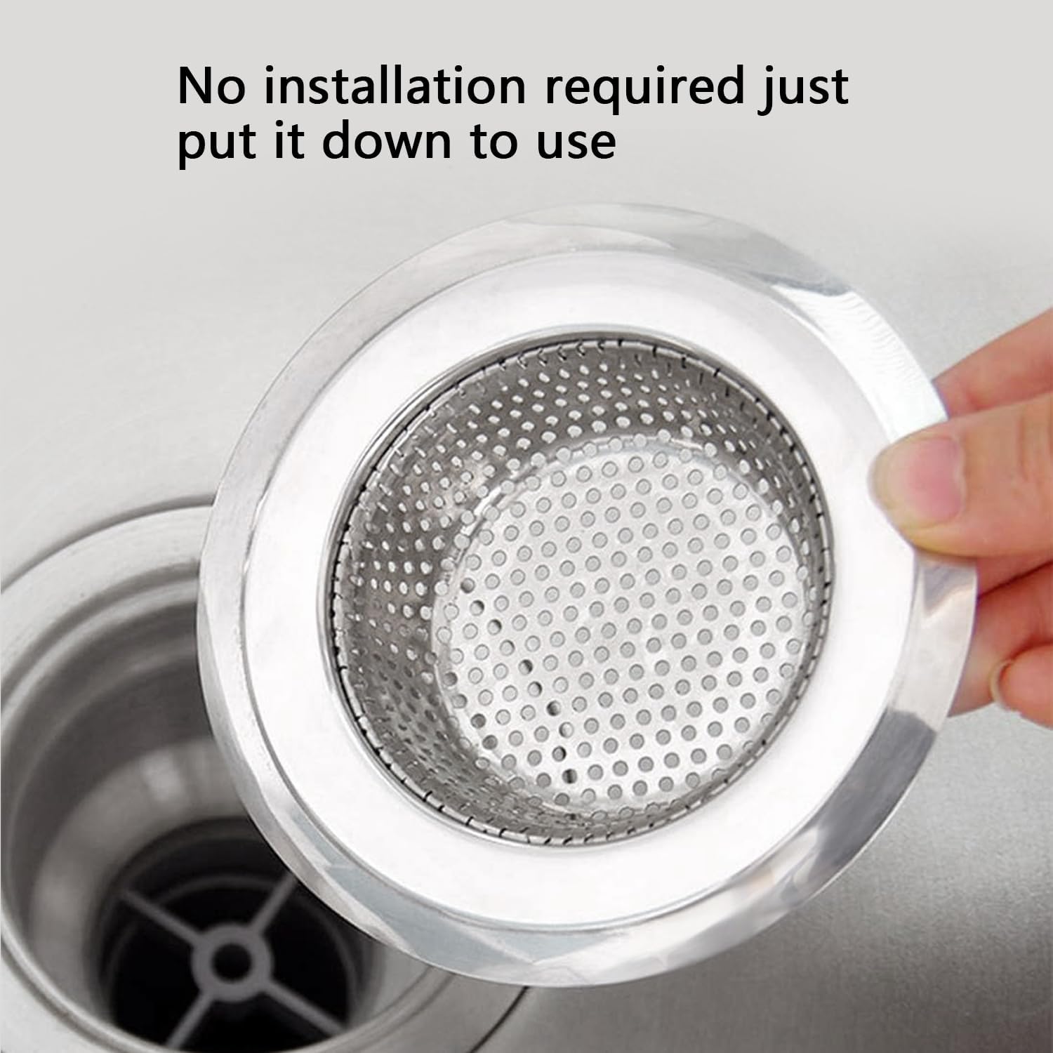 2 Pack Stainless Steel Kitchen Sink Strainer with Large Wide Rim 45 Inch