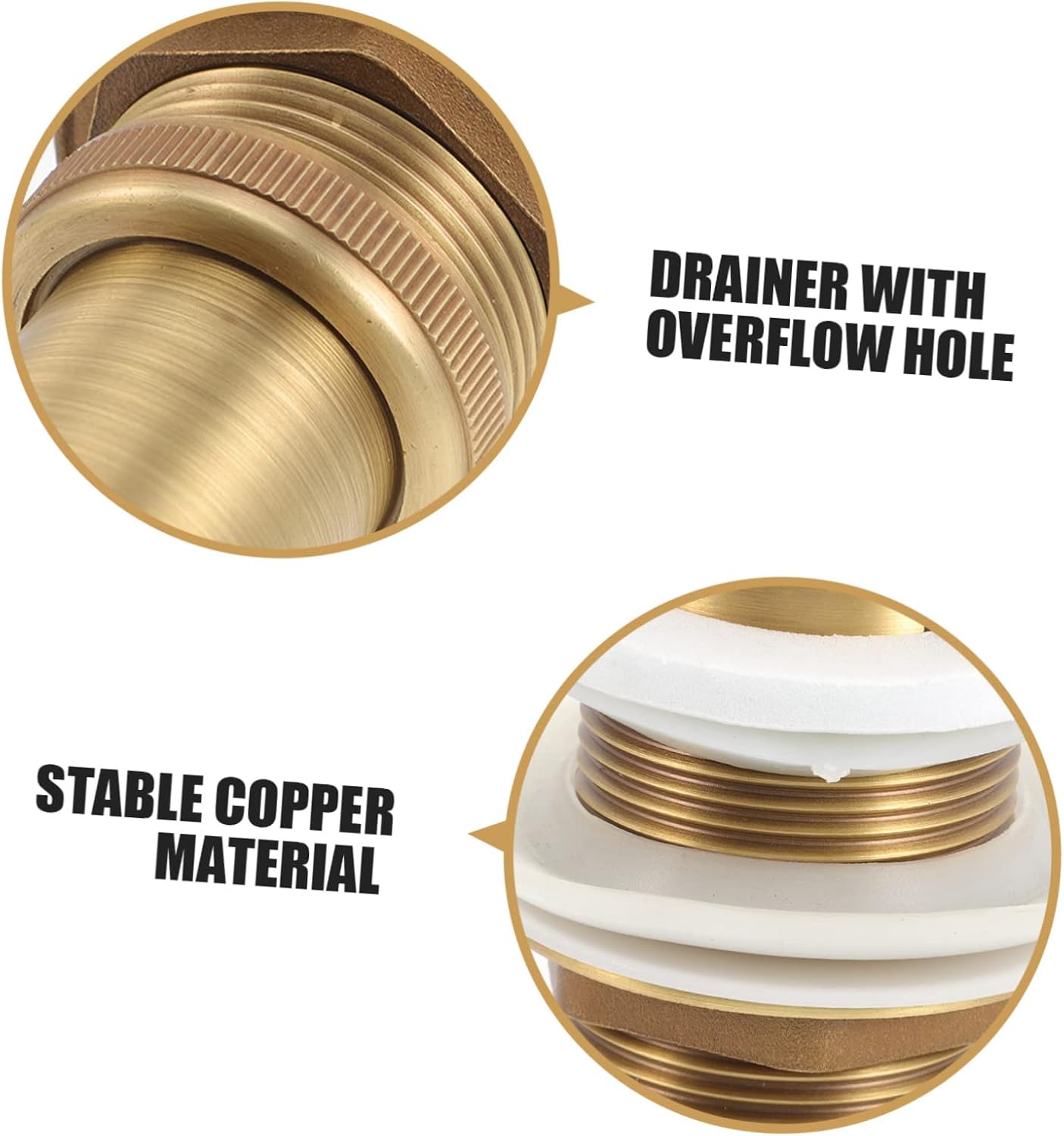 Housoutil Copper Sink Drain Stopper Pop-up Strainer