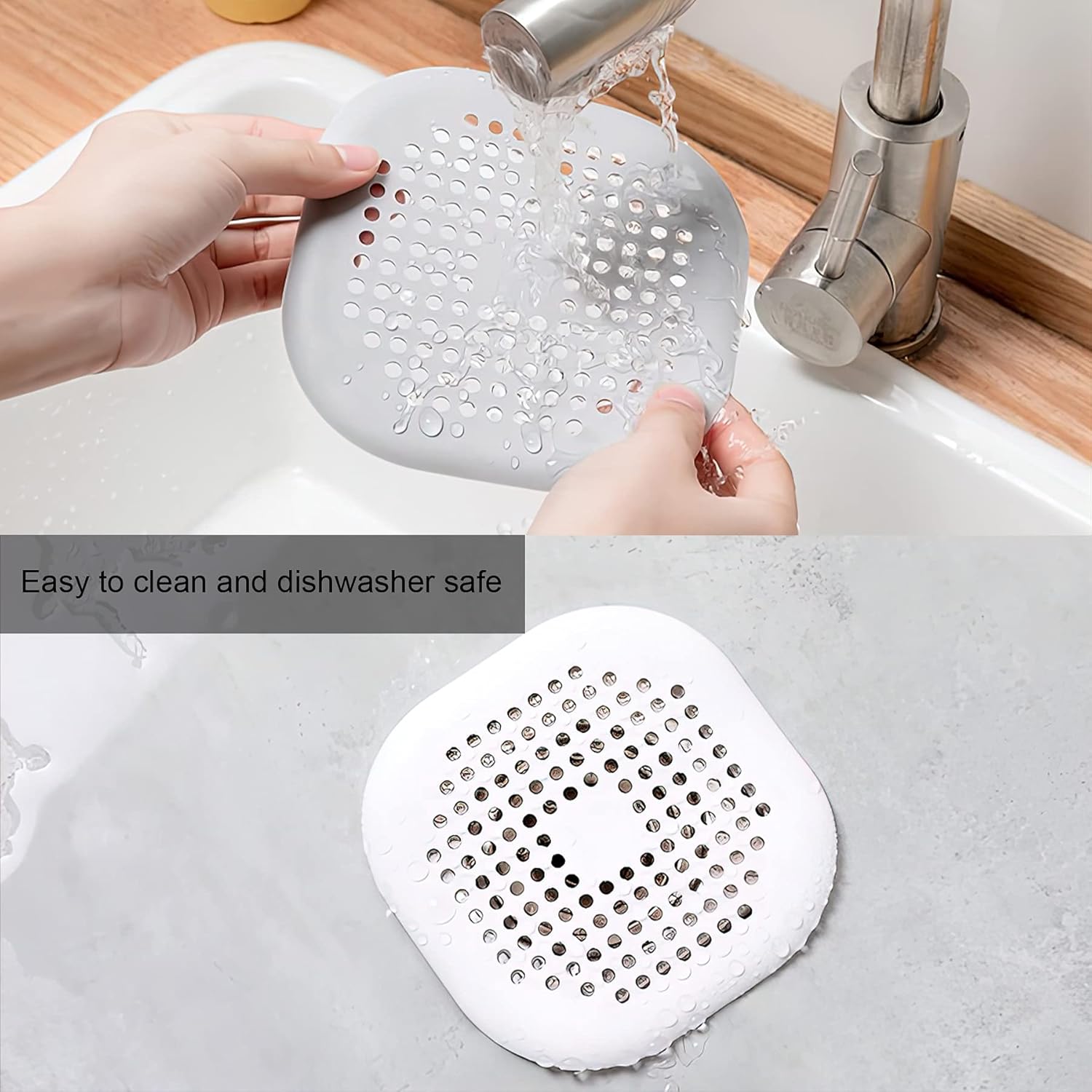 4 Piece Drain Covers Hair Stopper for Shower and Kitchen